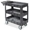 Dryser Utility Cart with Wheels, 40" x 17" Heavy Duty 550 lb. Capacity with Shelves - 3 Tier Rolling Cart with Four 5" Swivel Casters for Warehouse, Garage, Cleaning